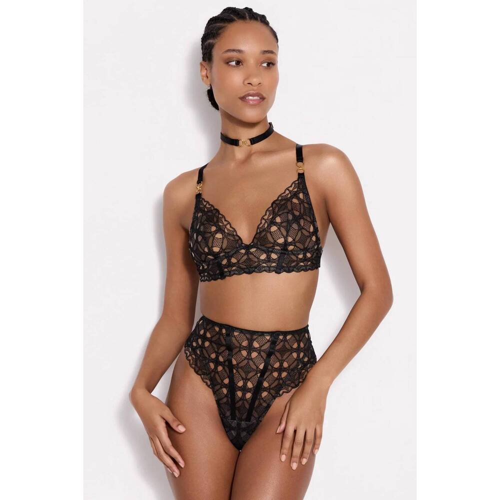 NEW BORDELLE alta high waist thong in black